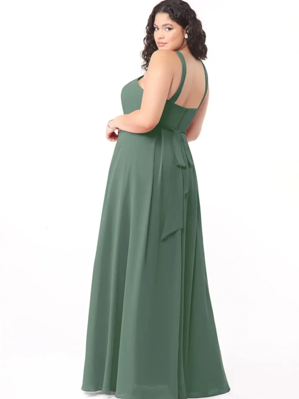 Azazie Dixie, color eucalyptus - Women's Formal Gown - Picture 4 of 10